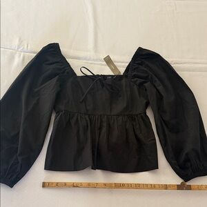 J Crew 100% Cotton Elegant Black Women's Top. Size 6. New!